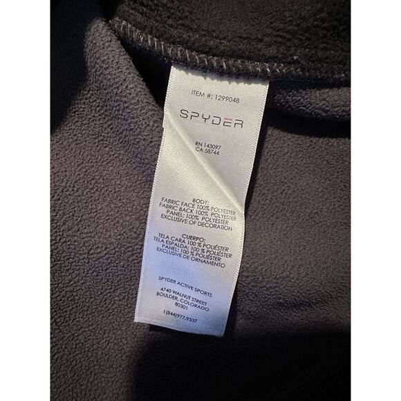 Spyder 1/4 Zip Pullover Fleece Lined Mens Size Medium Gray W/ Blue Zipper/Logo - Picture 5 of 6
